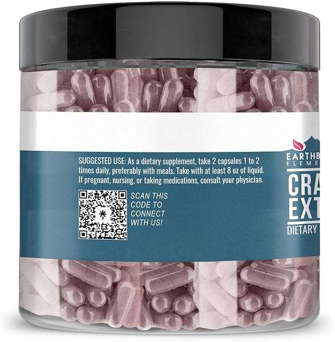 Earthborn Elements Cranberry Extract 200 Capsules, Pure & Undiluted, No Additives - Image 3