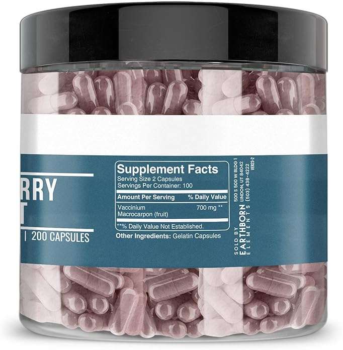 Earthborn Elements Cranberry Extract 200 Capsules, Pure & Undiluted, No Additives - Image 4