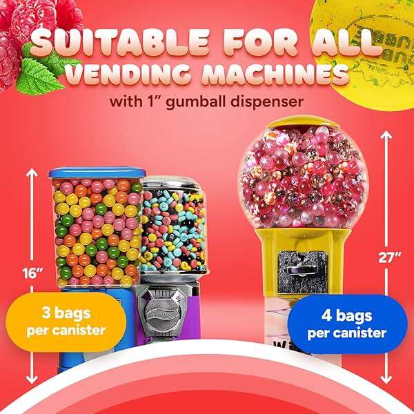 Gumballs for Gumball Machine - Berry Mix 1 Inch Bubble Gum Balls Bulk - Gumball Machine Refills - Chewing Gum - 2.4 LB - 136 pcs King Gumballs Bulk - Image 7