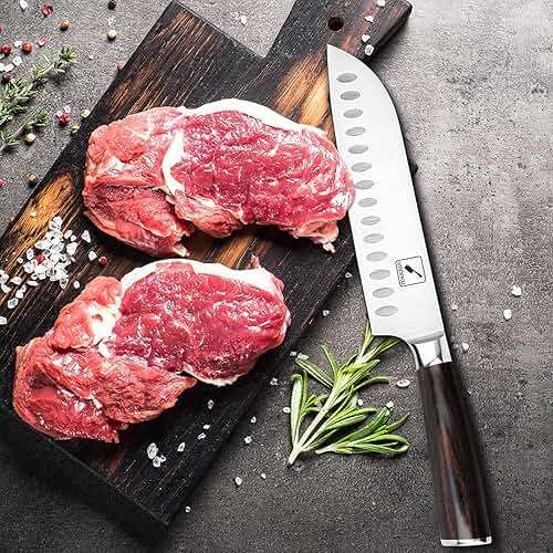 imarku Chef Knife 7 Inch Kitchen Knife Ultra Sharp Santoku Knife - High Carbon Japanese Chefs Knife, Kitchen Gadgets 2025, Apartment Essentials, Birthday Gifts for Him Her, Best Gifts for Women Men - Image 2