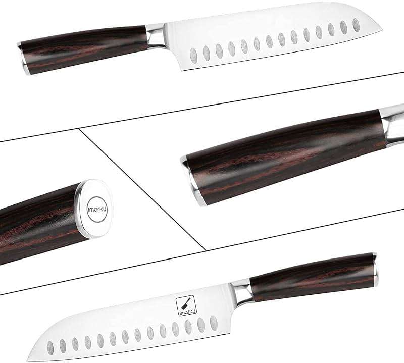 imarku Chef Knife 7 Inch Kitchen Knife Ultra Sharp Santoku Knife - High Carbon Japanese Chefs Knife, Kitchen Gadgets 2025, Apartment Essentials, Birthday Gifts for Him Her, Best Gifts for Women Men - Image 6