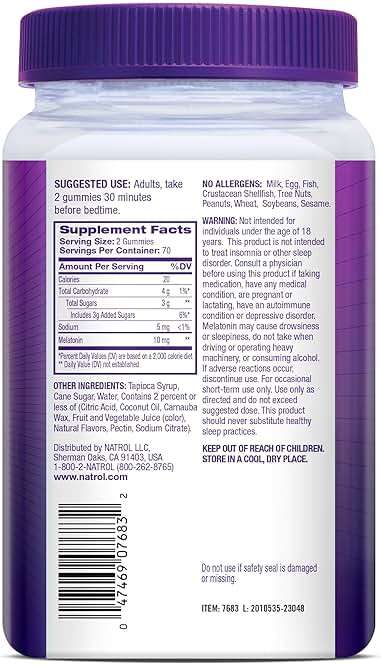 Natrol Melatonin Gummies, Sleep Support for Adults, Melatonin 10 mg, 140 Strawberry-Flavored, Up to 70 Days - Image 10
