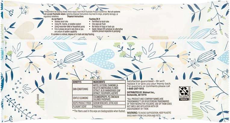 Equate Fresh Scent Flushable Wipes 18 ct "3-PACK" - Image 3