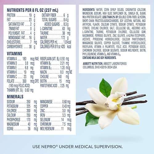 Nepro Nutrition Shake for People on Dialysis, 19g Protein, 420 Calories, Vanilla, 8 fl oz, Pack of 24 - Image 7