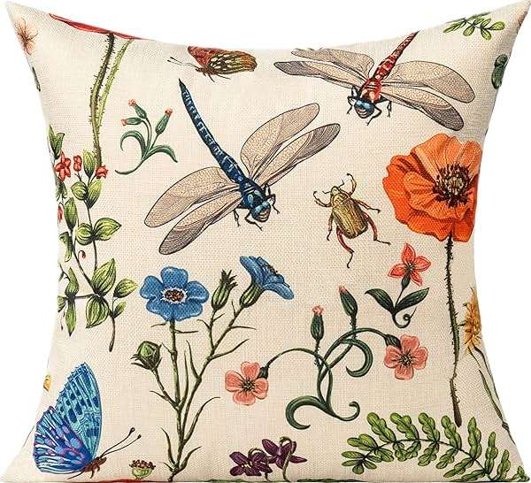 All Smiles Outdoor Patio Throw Pillow Covers 18x18 Set of 4 Spring Summer Garden Flowers Farmhouse Décor Outside Furniture Bench Chair Decorative Cushion Cases for Swing Deep Seat Bed Couch Sofa - Image 2