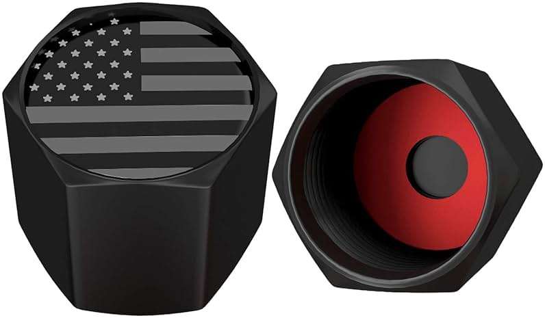 SAMIKIVA American Flag Tire Valve Stem Caps, USA with O Rubber Ring, Universal Stem Covers for Cars, SUVs, Bike, Bicycle, Trucks, Motorcycles, Airtight Heavy Duty (12 Pack) (Black Gray USA (12 Pack)) - Image 5