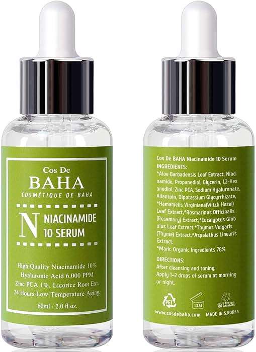 Cos De BAHA Niacinamide 10% Serum 2 Fl Oz – Zinc PCA, Hyaluronic Acid & Aloe for Balancing, Pore-Refining & Uneven Tone (60 ml) - Image 8