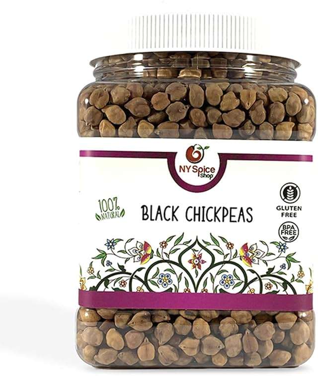 NY Spice Shop Black Chickpeas - 1.5 Pound Desi Kala Chana - 100% Natural Black Chana - Nutritious Dry Chickpeas - Protein Rich High Fiber Chick Peas Dried Bulk Satisfying Creations for Every Palate - Image 1