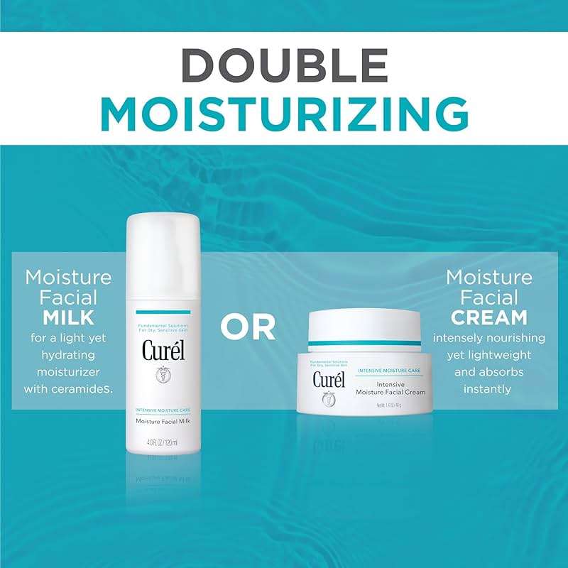 Curel Japanese Skin Care Moisture Facial Milk Moisturizer, Daily Face Lotion for Dry Sensitive Skin, pH Balanced, Unscented Advanced Ceramide Care Face Cream without Drying Alcohols, 4 Oz - Image 5