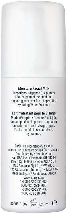 Curel Japanese Skin Care Moisture Facial Milk Moisturizer, Daily Face Lotion for Dry Sensitive Skin, pH Balanced, Unscented Advanced Ceramide Care Face Cream without Drying Alcohols, 4 Oz - Image 10