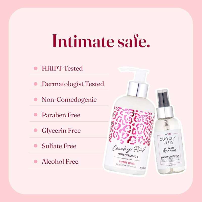 IntiMD Coochy Plus Intimate Shaving Complete Kit - Sweet Bliss & Organic After Shave Protection Soothing Moisturizer Mist - Antioxidant Formula Prevents Razor Burns, Itchiness & Ingrown Hair - Image 5