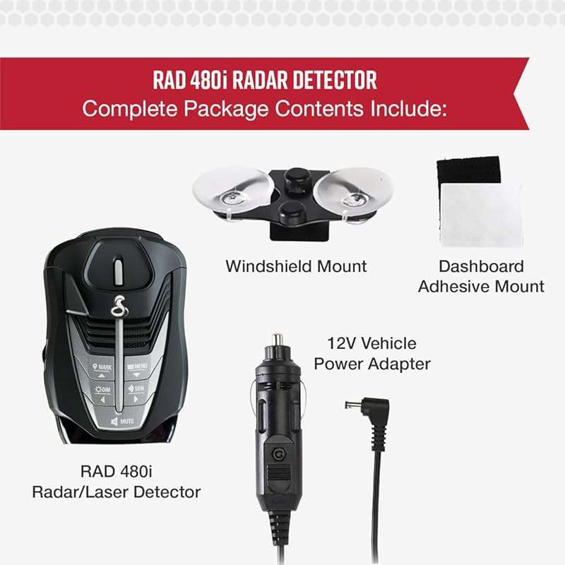 Cobra RAD 480i Laser Radar Detector – Long Range Detection, Bluetooth, Apple CarPlay and Android Auto Compatible, LaserEye Front and Rear Detection, Digital Signal Processing, Black - Image 7