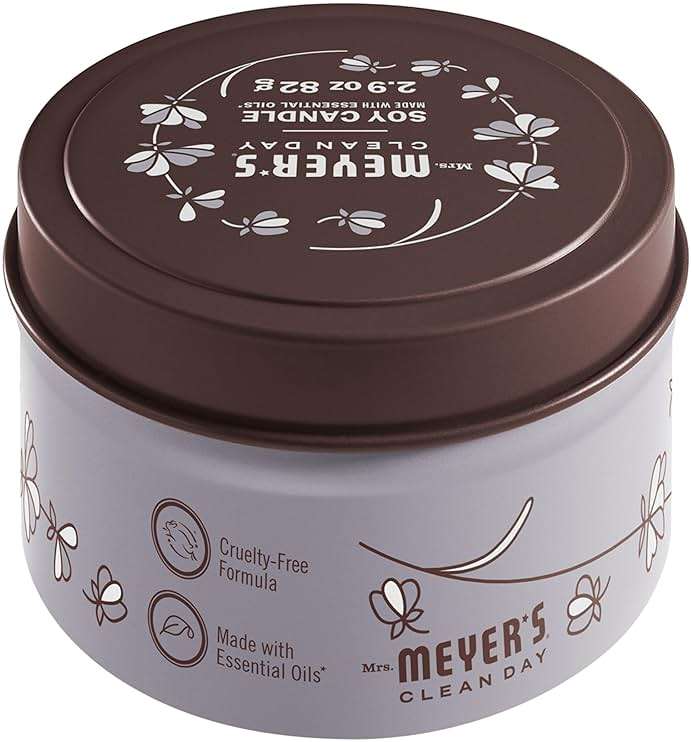 MRS. MEYER'S CLEAN DAY Soy Tin Candle, 12 Hour Burn Time, Made with Soy Wax and Essential Oils, Lavender, 2.9 Oz - Image 2