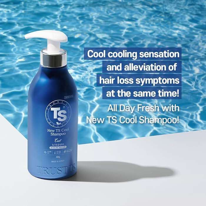 TS New TS Cool Shampoo | Cooling Korean Shampoo with Mint & Tea Tree Oil | Hair Loss Care with Dexpanthenol, Salicylic Acid | Suitable for Oily Scalp (17.6 Fl Oz) - Image 3