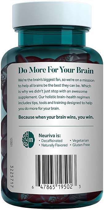 NEURIVA Plus Brain Supplements for Memory and Focus, Clinically Tested Nootropics Neurofactor and Phosphatidylserine with Vitamin B12, Vitamin B6, 50 Count Strawberry Gummies - Image 19
