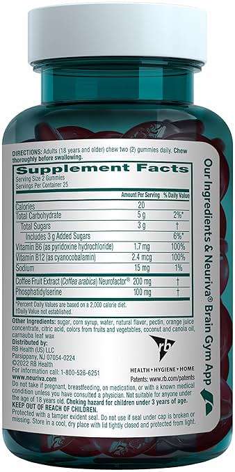 NEURIVA Plus Brain Supplements for Memory and Focus, Clinically Tested Nootropics Neurofactor and Phosphatidylserine with Vitamin B12, Vitamin B6, 50 Count Strawberry Gummies - Image 20