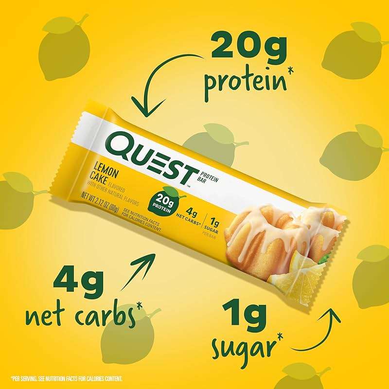 Quest Nutrition Lemon Cake Protein Bars, High Protein, Low Carb, Gluten Free, Keto Friendly, 12 Count (Pack of 1) - Image 2