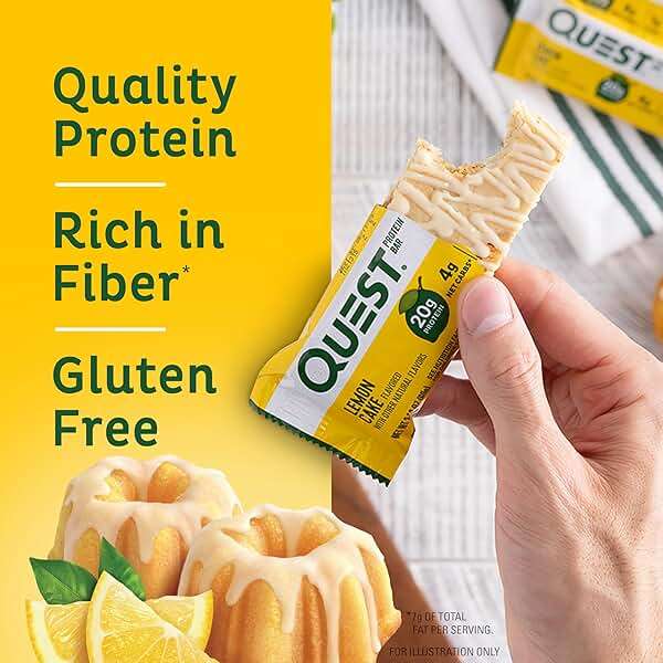 Quest Nutrition Lemon Cake Protein Bars, High Protein, Low Carb, Gluten Free, Keto Friendly, 12 Count (Pack of 1) - Image 3