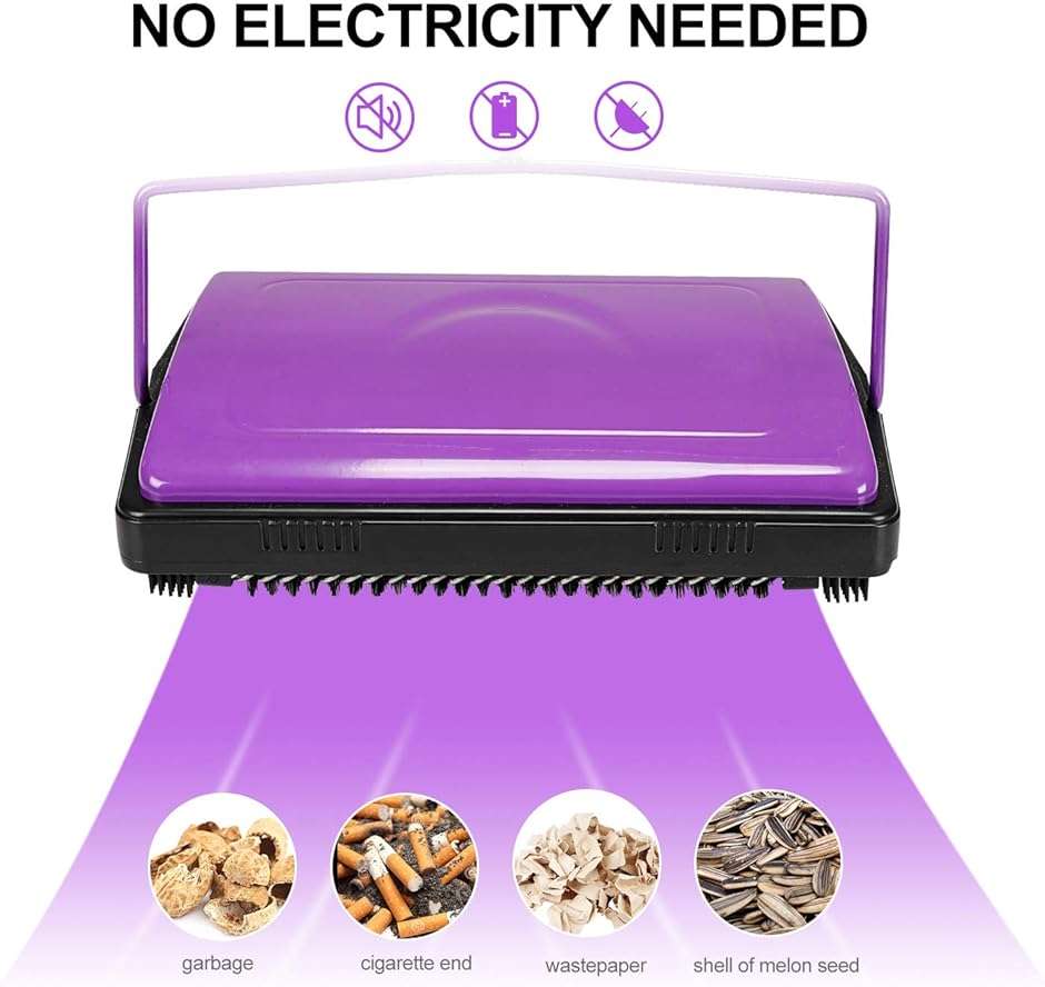 Yocada Carpet Sweeper Cleaner for Home Office Low&Undercoat Carpets Rugs Pet Hair Dust Scraps Paper Small Rubbish Cleaning with a Brush - Image 3