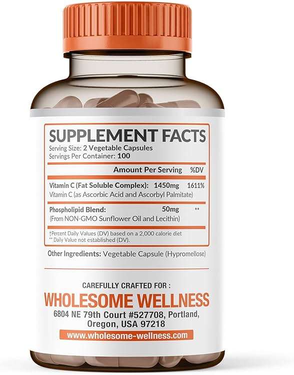 Wholesome Wellness Liposomal Vitamin C Capsules (200 Pills 1500mg Buffered) High Absorption, Immune System & Collagen Booster, High Dose Fat Soluble Immunity Support Ascorbic Acid, Natural Vegan - Image 2