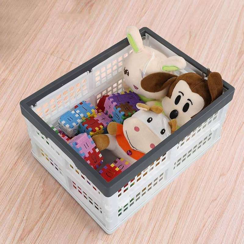 Teyyvn 4-Pack Collapsible Milk Crates, 15L Plastic Stackable Storage Bins Utility Folding Baskets - Image 2