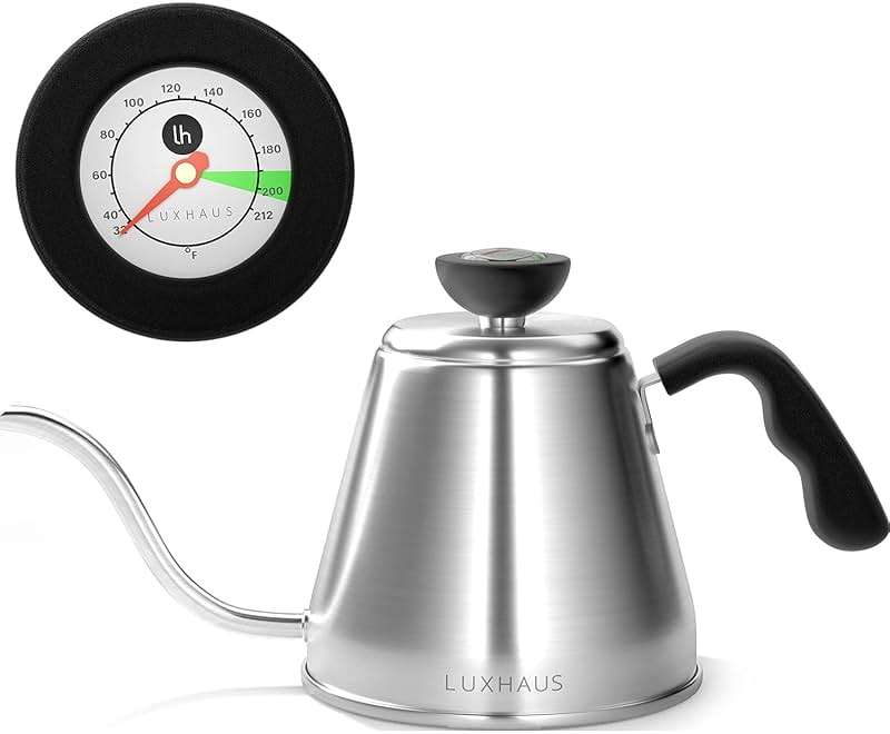 LuxHaus Pour Over Kettle - Gooseneck Kettle With Thermometer - Coffee and Tea Maker for Stovetop - 40oz - Image 3