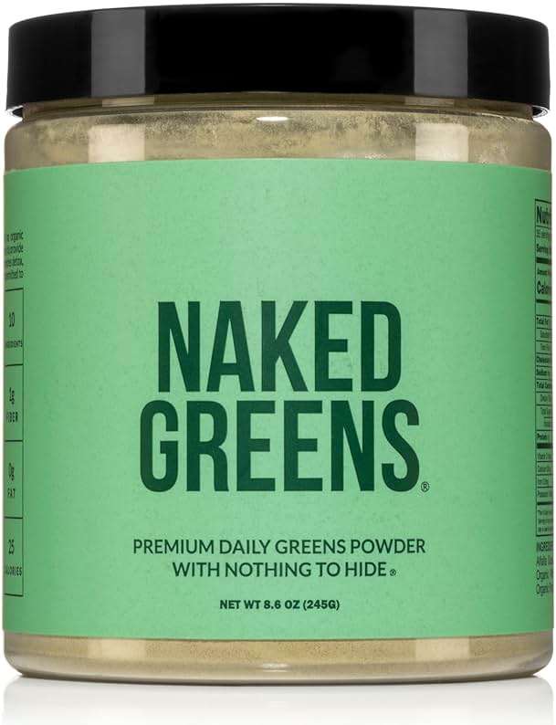NAKED Super Greens Powder Organic Greens Supplement - Only 10 Premium Ingredients - Vegan, Non-GMO, Prebiotic and Probiotic - 35 Servings - Image 1