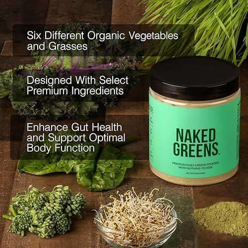 NAKED Super Greens Powder Organic Greens Supplement - Only 10 Premium Ingredients - Vegan, Non-GMO, Prebiotic and Probiotic - 35 Servings - Image 4