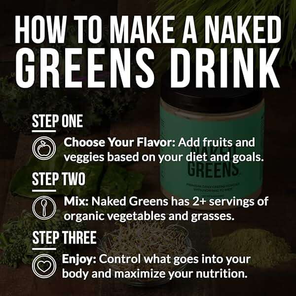 NAKED Super Greens Powder Organic Greens Supplement - Only 10 Premium Ingredients - Vegan, Non-GMO, Prebiotic and Probiotic - 35 Servings - Image 7