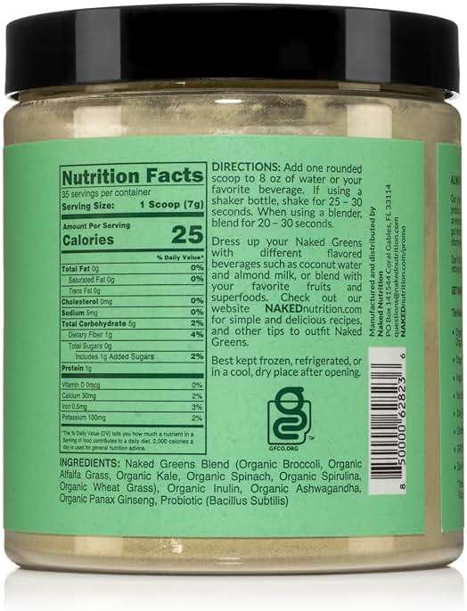 NAKED Super Greens Powder Organic Greens Supplement - Only 10 Premium Ingredients - Vegan, Non-GMO, Prebiotic and Probiotic - 35 Servings - Image 9