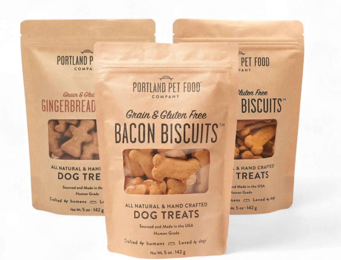 Portland Pet Food Company Natural Dog Treats Variety Pumpkin Gingerbread & Bacon Dog Biscuits - Grain-Free, Human-Grade Healthy Training & Snacks - Puppy, Small, Large Breed - Made in the USA - 3 Pack - Image 1