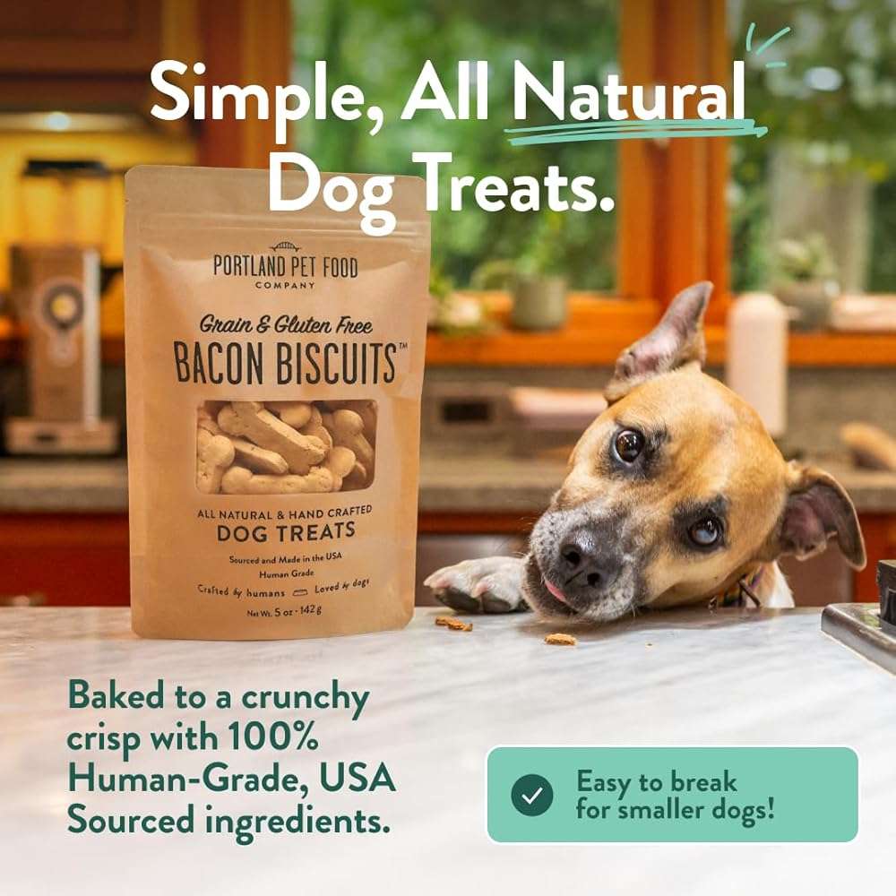 Portland Pet Food Company Natural Dog Treats Variety Pumpkin Gingerbread & Bacon Dog Biscuits - Grain-Free, Human-Grade Healthy Training & Snacks - Puppy, Small, Large Breed - Made in the USA - 3 Pack - Image 2