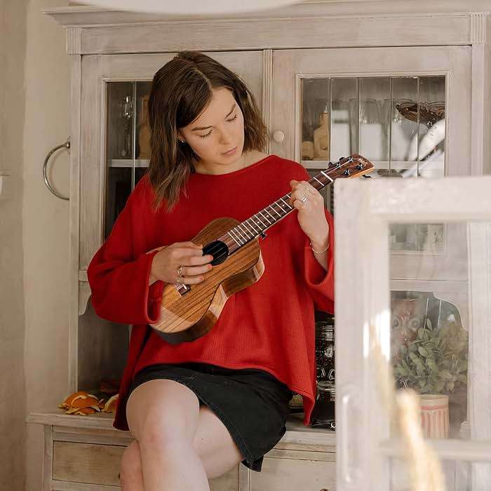 AKLOT All Solid Acacia Ukulele,Ukelele Super Warm tone for Professional Beginners Adults Kit W/Free Online Courses,Gig Bag,Strap,Tuner,Picks,Book,Humidifier,Clean Cloth (Acoustic, 23 inch) - Image 7