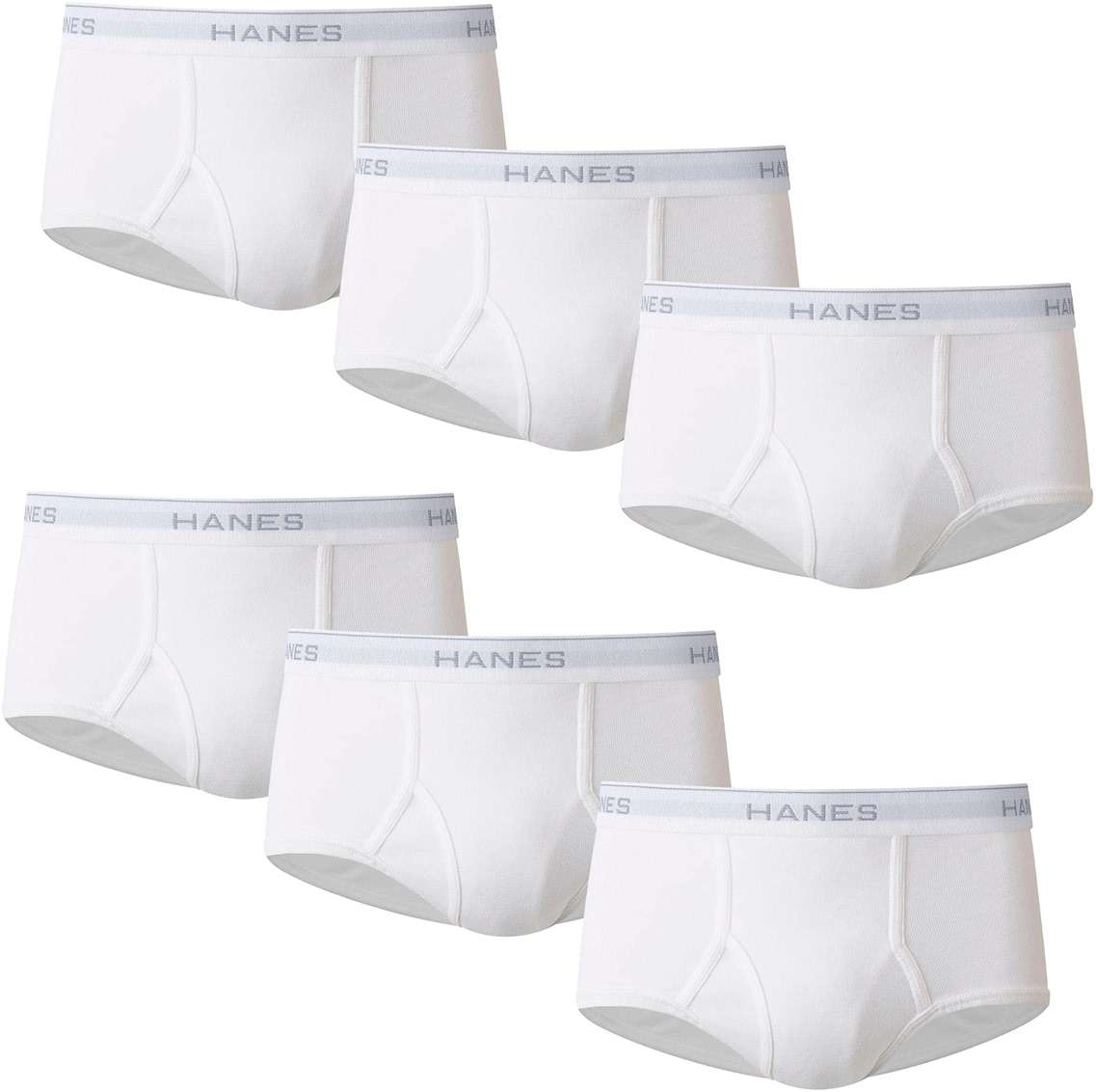 Hanes Men's Underwear Brief Pack, Full Rise Cotton Briefs, Moisture-Wicking Underwear, White, Multi-pack - Image 1