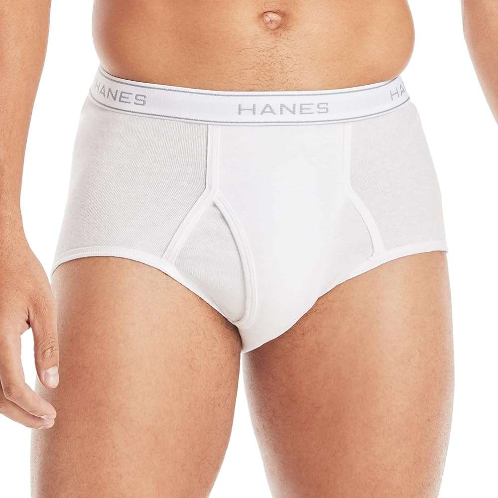 Hanes Men's Underwear Brief Pack, Full Rise Cotton Briefs, Moisture-Wicking Underwear, White, Multi-pack - Image 2