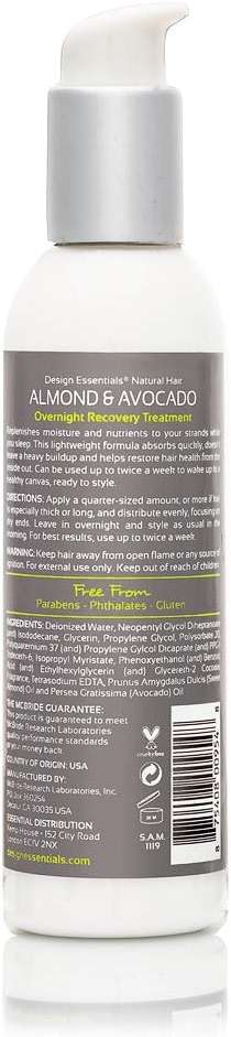 Design Essentials Natural Almond & Avocado Overnight Recovery Treatment, 6 Fl Oz - Image 3