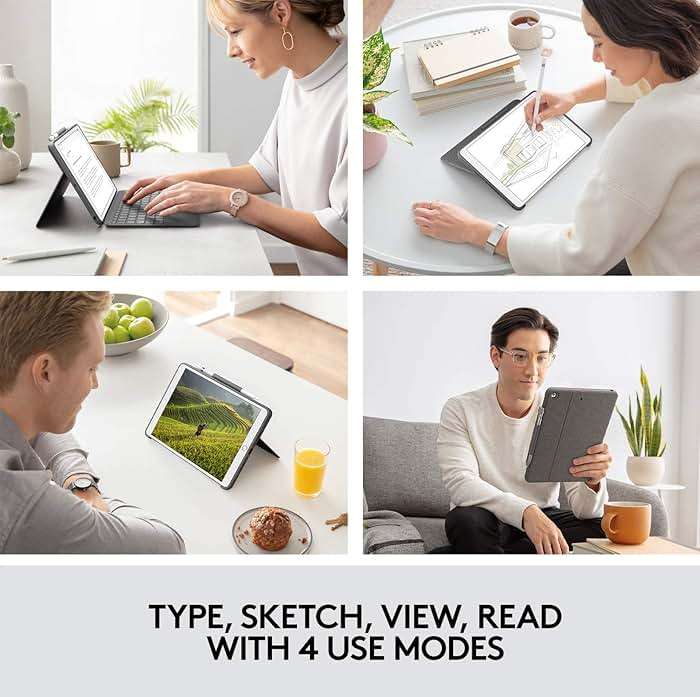 Logitech Combo Touch for iPad (7th, 8th and 9th Generation) Keyboard case with trackpad, Wireless Keyboard, Smart Connector Technology - Graphite - Image 8