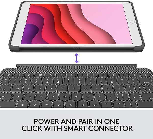 Logitech Combo Touch for iPad (7th, 8th and 9th Generation) Keyboard case with trackpad, Wireless Keyboard, Smart Connector Technology - Graphite - Image 10