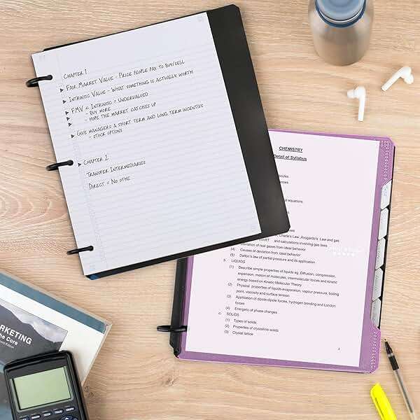 Five Star Flex Refillable Notebook + Study App, College Ruled Paper and 1 Inch TechLock Ring Binder with Customizable Cover, Pockets, Tabs and Dividers, 200 Sheet Capacity, Amethyst Purple (293260AB6) - Image 8
