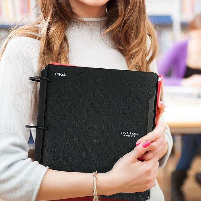 Five Star Flex Refillable Notebook + Study App, College Ruled Paper and 1-1/2 Inch TechLock Ring Binder with Pockets, Tabs and Dividers, 300 Sheet Capacity, Black (29324AA2) - Image 2