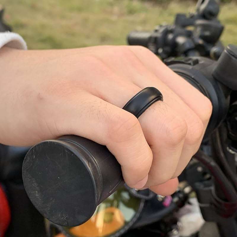 Forthee Silicone Wedding Ring for Men, Breathable Airflow Inner Curve, Mens' Rubber Wedding Engagement Bands for Crossfit Workout - Image 3