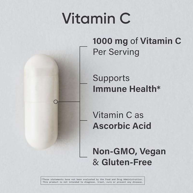 Sports Research® High Potency Vitamin C 1000mg, 240 Count Veggie Capsules | * Antioxidant Activity & Immune Support - Non-GMO Verified & Gluten Free - Ascorbic Acid Vitamin C, 240 Servings - Image 2