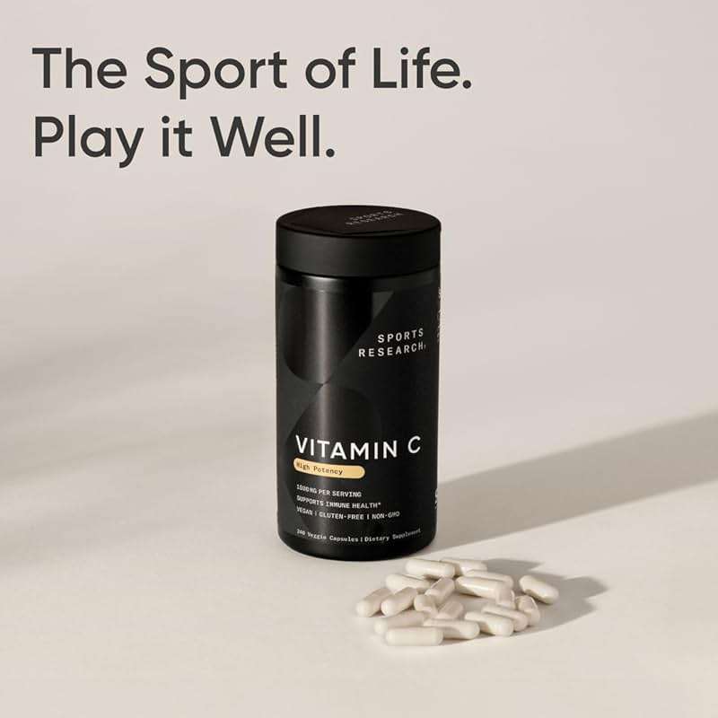Sports Research® High Potency Vitamin C 1000mg, 240 Count Veggie Capsules | * Antioxidant Activity & Immune Support - Non-GMO Verified & Gluten Free - Ascorbic Acid Vitamin C, 240 Servings - Image 7