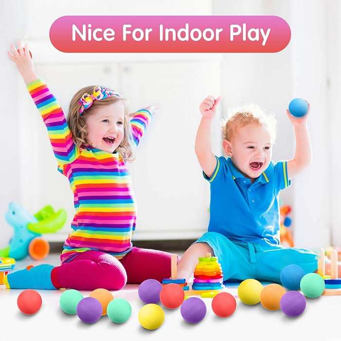Gejoy 24 Pieces Soft Foam Balls Bulk Lightweight Mini Balls for Safe Indoor Toys Fun Assorted Colors Sponge Balls Birthday Party Favors Bag Gifts for Boys and Girls - Image 3
