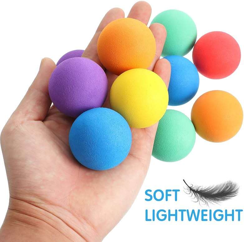 Gejoy 24 Pieces Soft Foam Balls Bulk Lightweight Mini Balls for Safe Indoor Toys Fun Assorted Colors Sponge Balls Birthday Party Favors Bag Gifts for Boys and Girls - Image 5