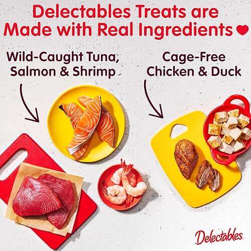 Delectables Squeeze Up Variety Pack, Creamy Squeezable Puree, Lickable Wet Cat Treats, Grain Free, No Added Fillers, No By-Products, No Added Preservatives, 0.5 Ounces Tube, 48 Tubes Total - Image 2