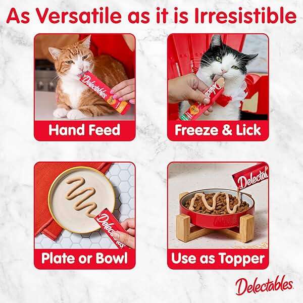 Delectables Squeeze Up Variety Pack, Creamy Squeezable Puree, Lickable Wet Cat Treats, Grain Free, No Added Fillers, No By-Products, No Added Preservatives, 0.5 Ounces Tube, 48 Tubes Total - Image 5