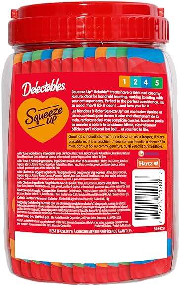 Delectables Squeeze Up Variety Pack, Creamy Squeezable Puree, Lickable Wet Cat Treats, Grain Free, No Added Fillers, No By-Products, No Added Preservatives, 0.5 Ounces Tube, 48 Tubes Total - Image 7