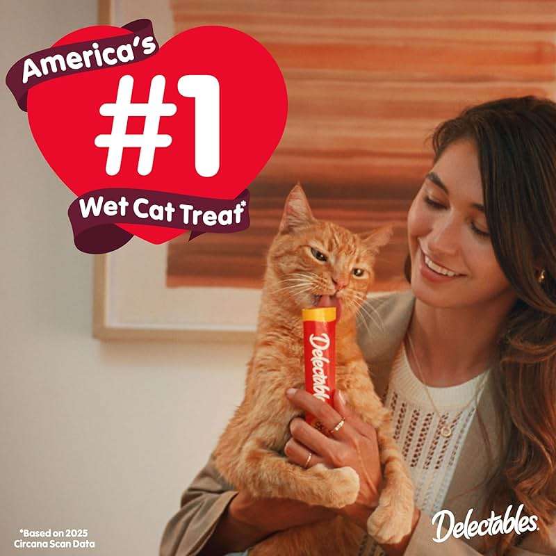 Delectables Squeeze Up Variety Pack, Creamy Squeezable Puree, Lickable Wet Cat Treats, Grain Free, No Added Fillers, No By-Products, No Added Preservatives, 0.5 Ounces Tube, 48 Tubes Total - Image 8
