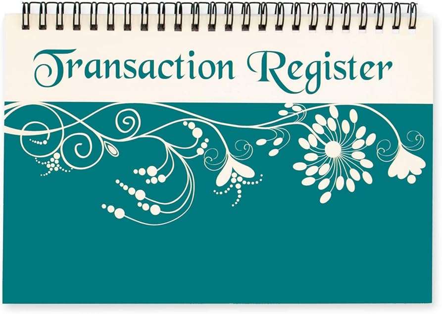 Top Spiral Bound Floral Filigree Checkbook/Transaction Register - Image 1
